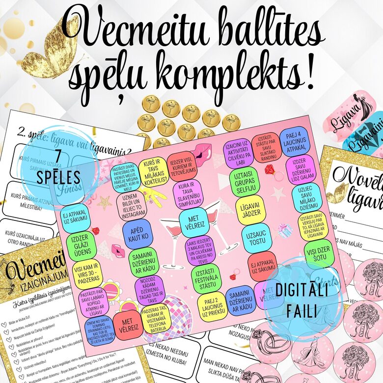 Vecmeitu ballītes spēles un aktivitātes, digitāls PDF fails